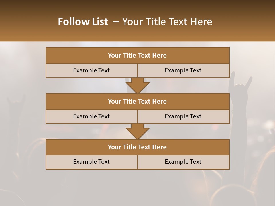 A Crowd Of People At A Concert Raising Their Hands PowerPoint Template