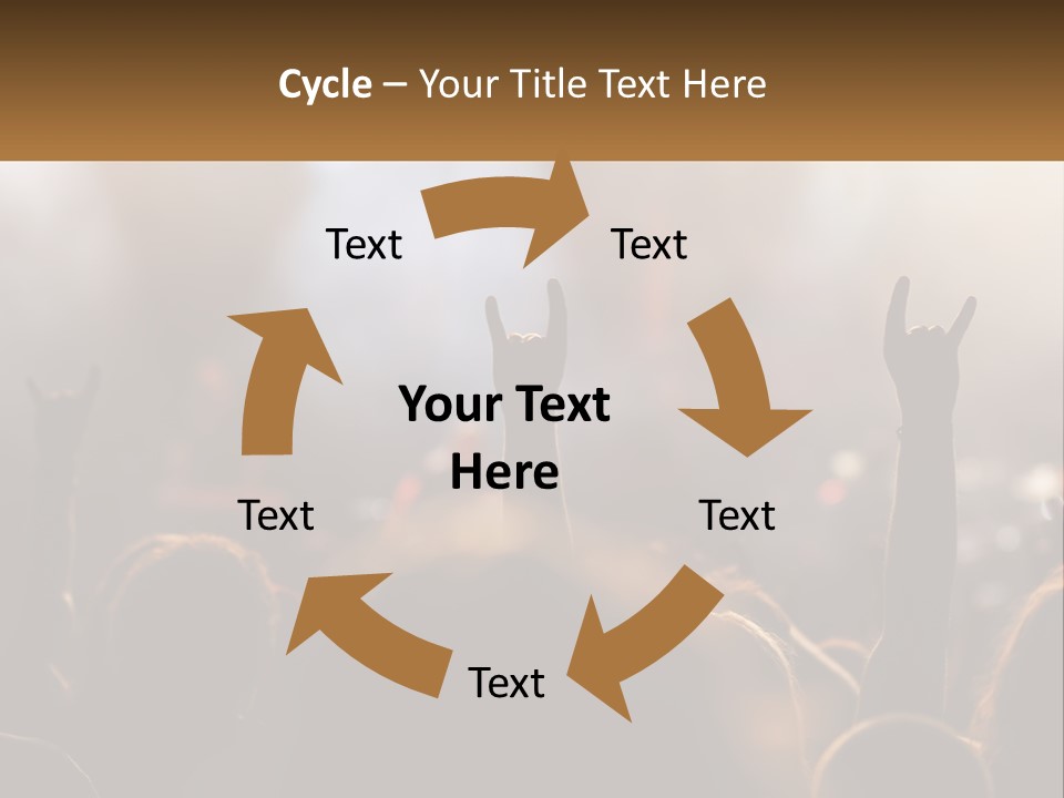 A Crowd Of People At A Concert Raising Their Hands PowerPoint Template