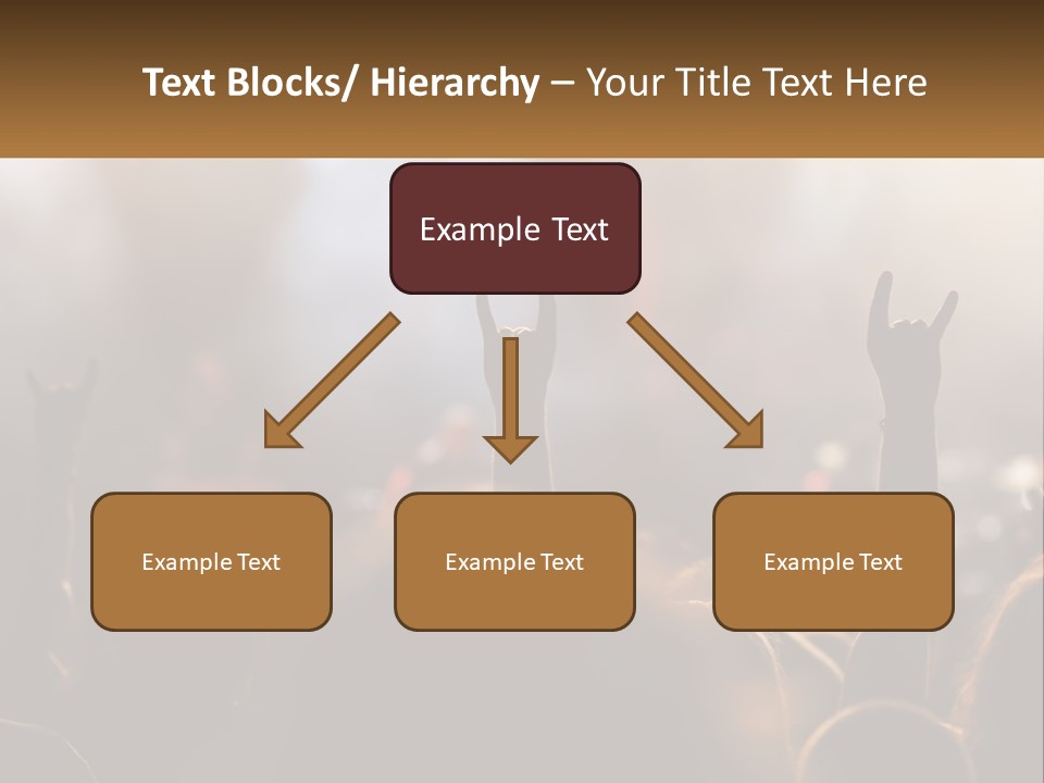 A Crowd Of People At A Concert Raising Their Hands PowerPoint Template