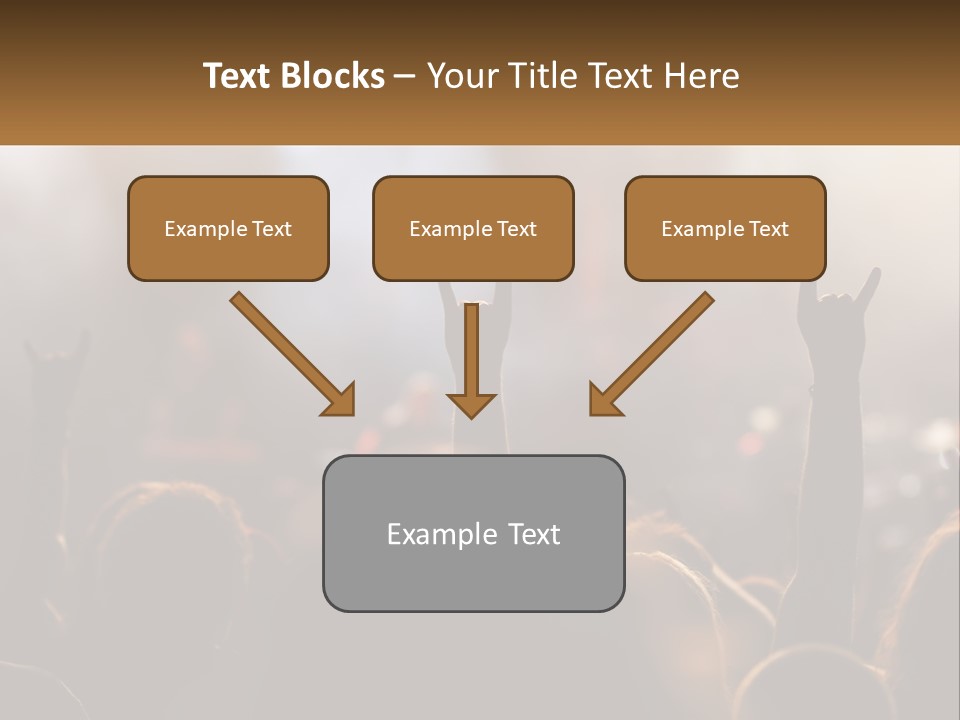 A Crowd Of People At A Concert Raising Their Hands PowerPoint Template