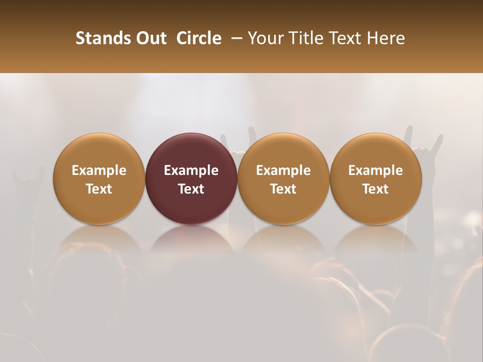 A Crowd Of People At A Concert Raising Their Hands PowerPoint Template