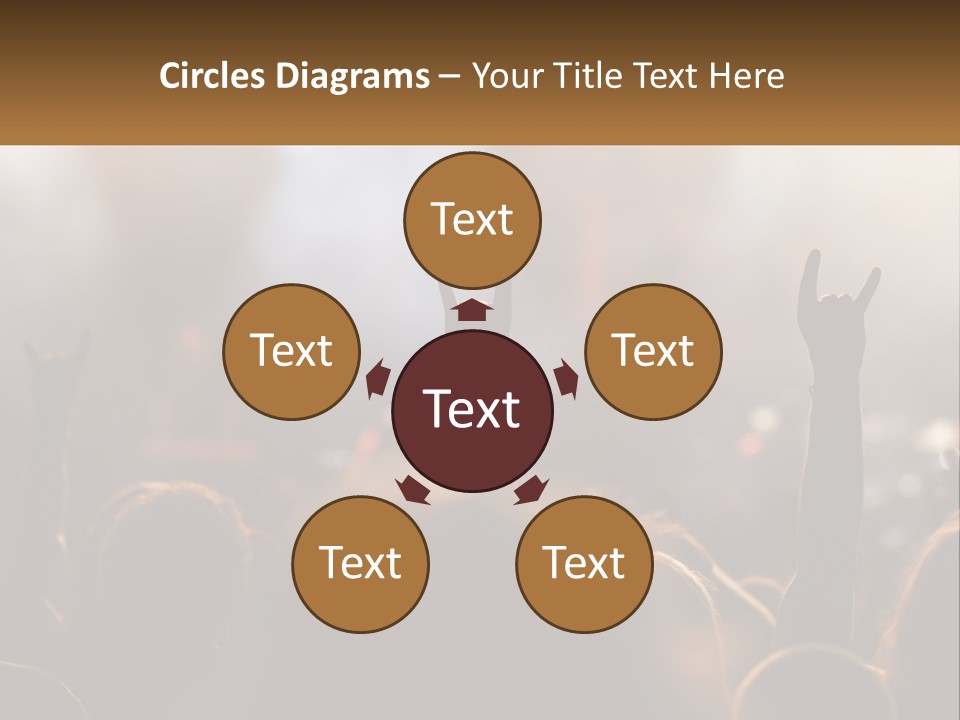 A Crowd Of People At A Concert Raising Their Hands PowerPoint Template