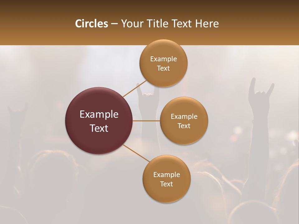 A Crowd Of People At A Concert Raising Their Hands PowerPoint Template