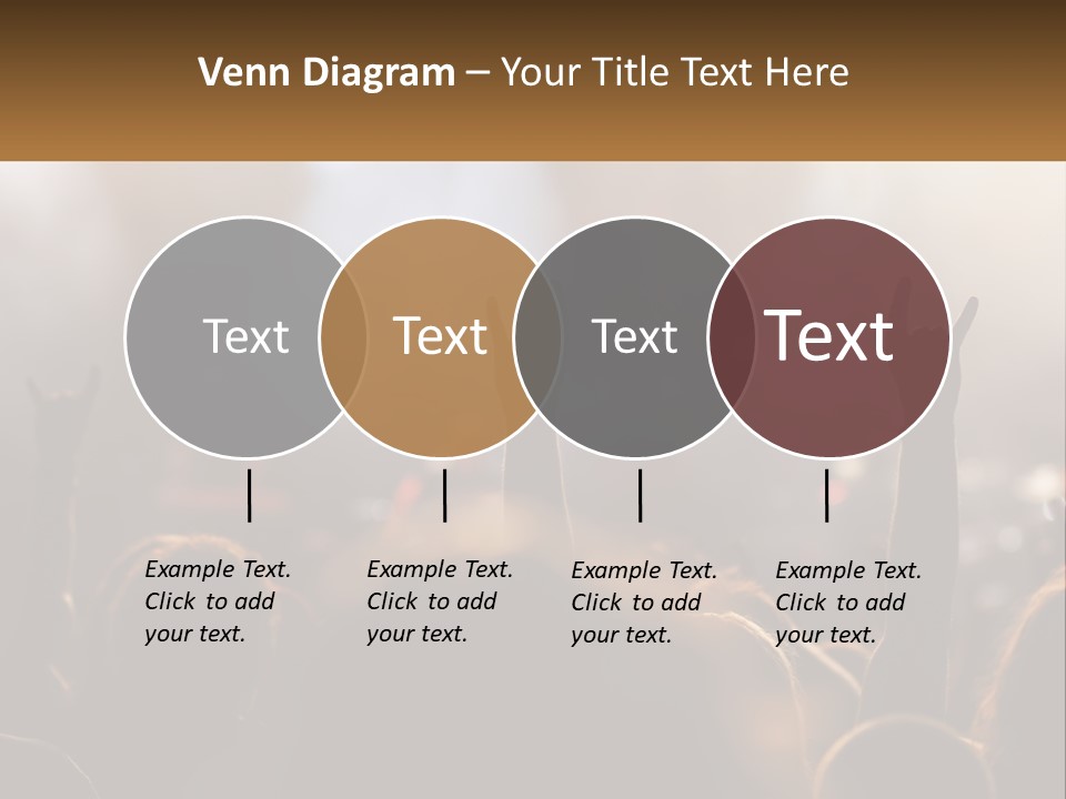 A Crowd Of People At A Concert Raising Their Hands PowerPoint Template