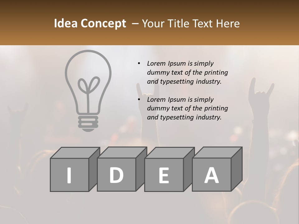 A Crowd Of People At A Concert Raising Their Hands PowerPoint Template