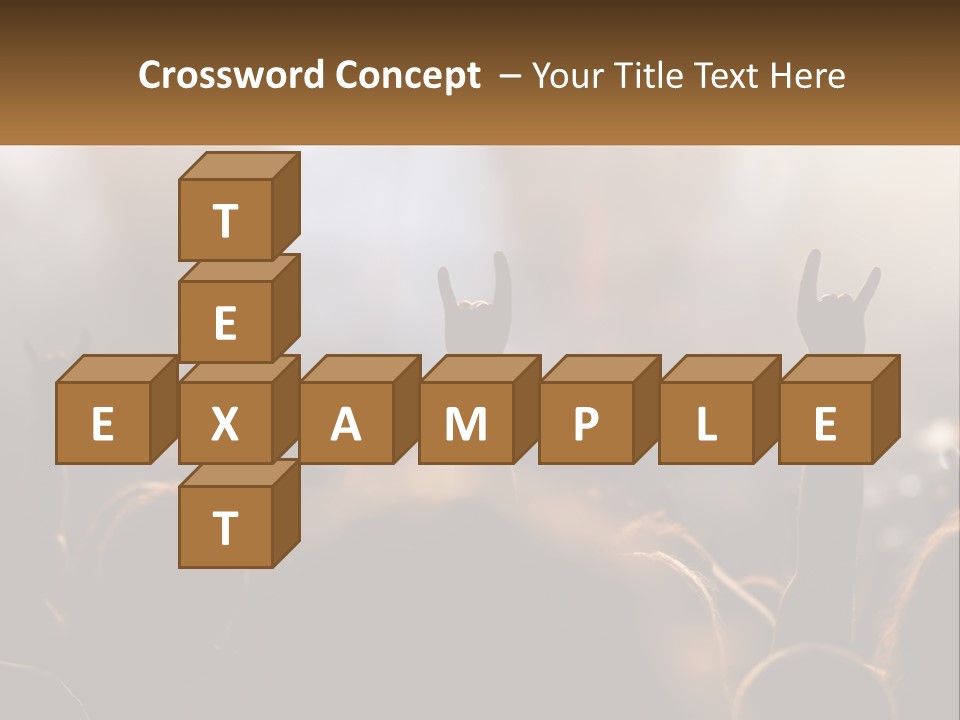 A Crowd Of People At A Concert Raising Their Hands PowerPoint Template