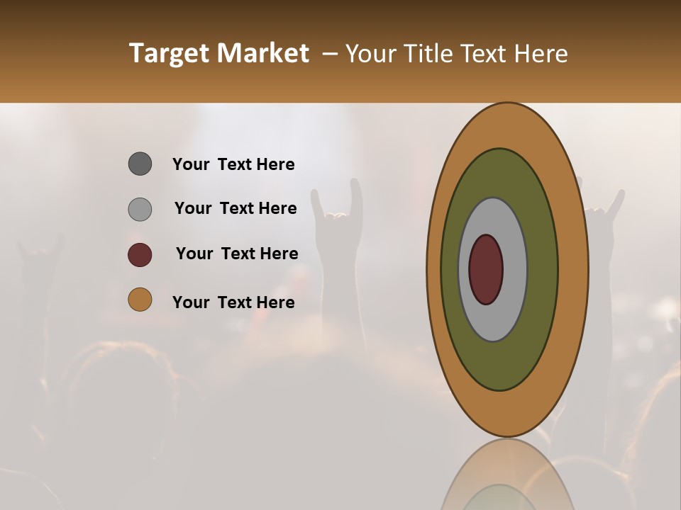 A Crowd Of People At A Concert Raising Their Hands PowerPoint Template