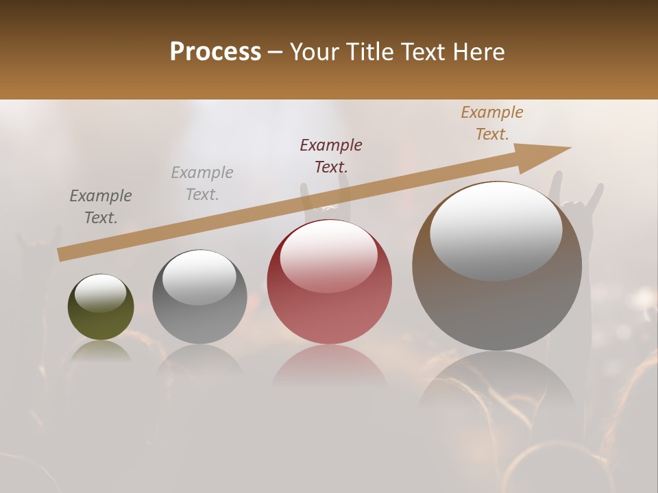 A Crowd Of People At A Concert Raising Their Hands PowerPoint Template