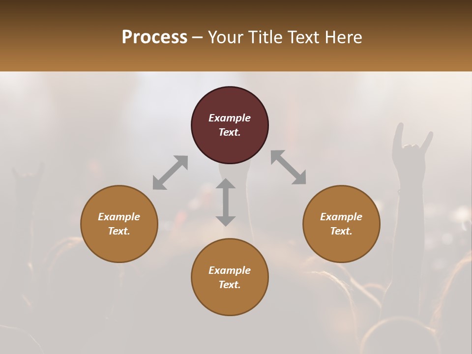 A Crowd Of People At A Concert Raising Their Hands PowerPoint Template