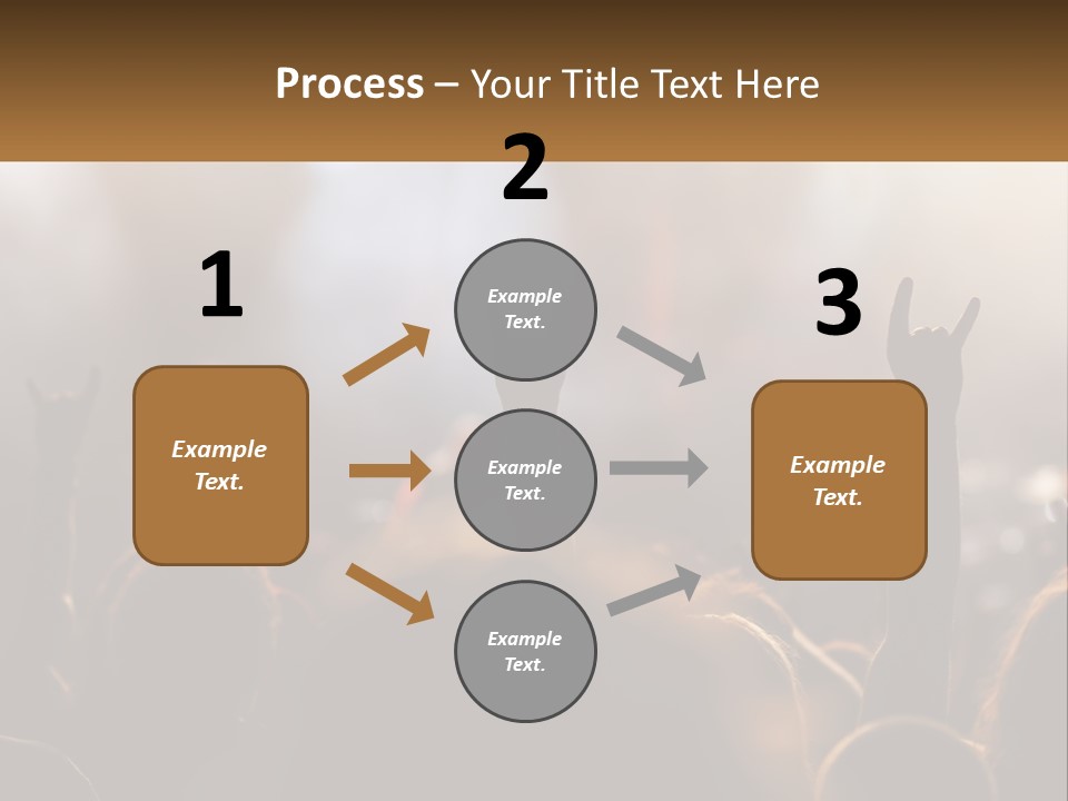 A Crowd Of People At A Concert Raising Their Hands PowerPoint Template