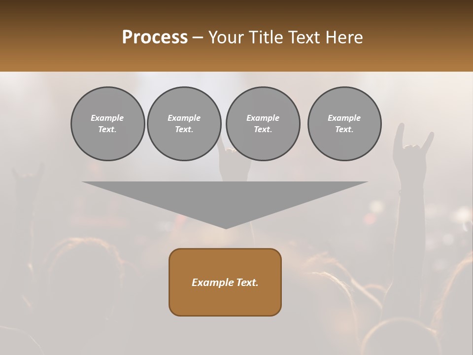 A Crowd Of People At A Concert Raising Their Hands PowerPoint Template