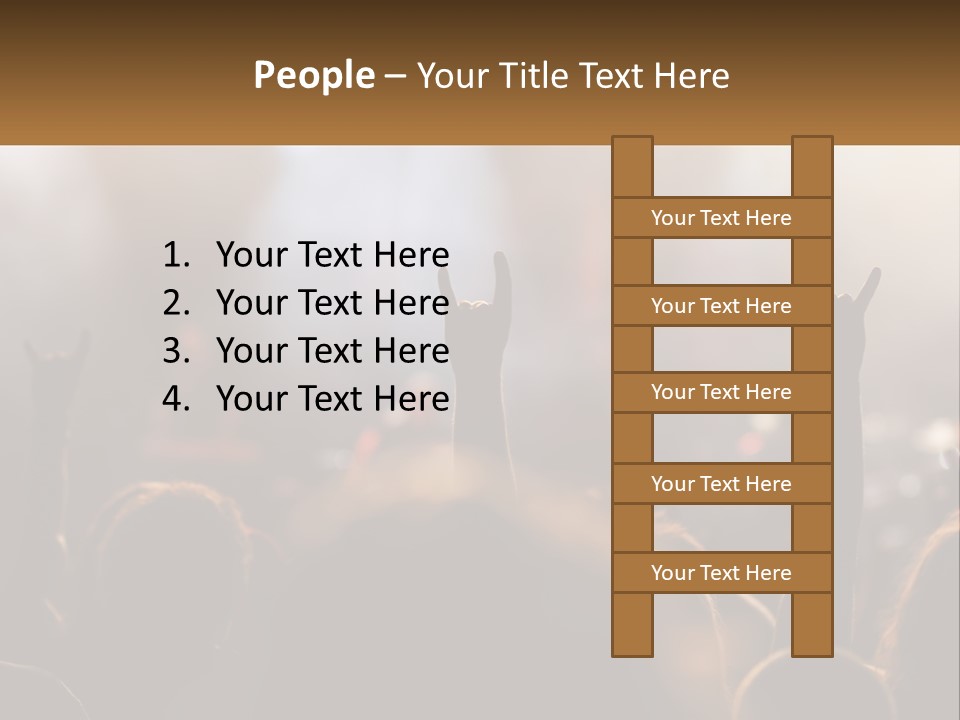 A Crowd Of People At A Concert Raising Their Hands PowerPoint Template