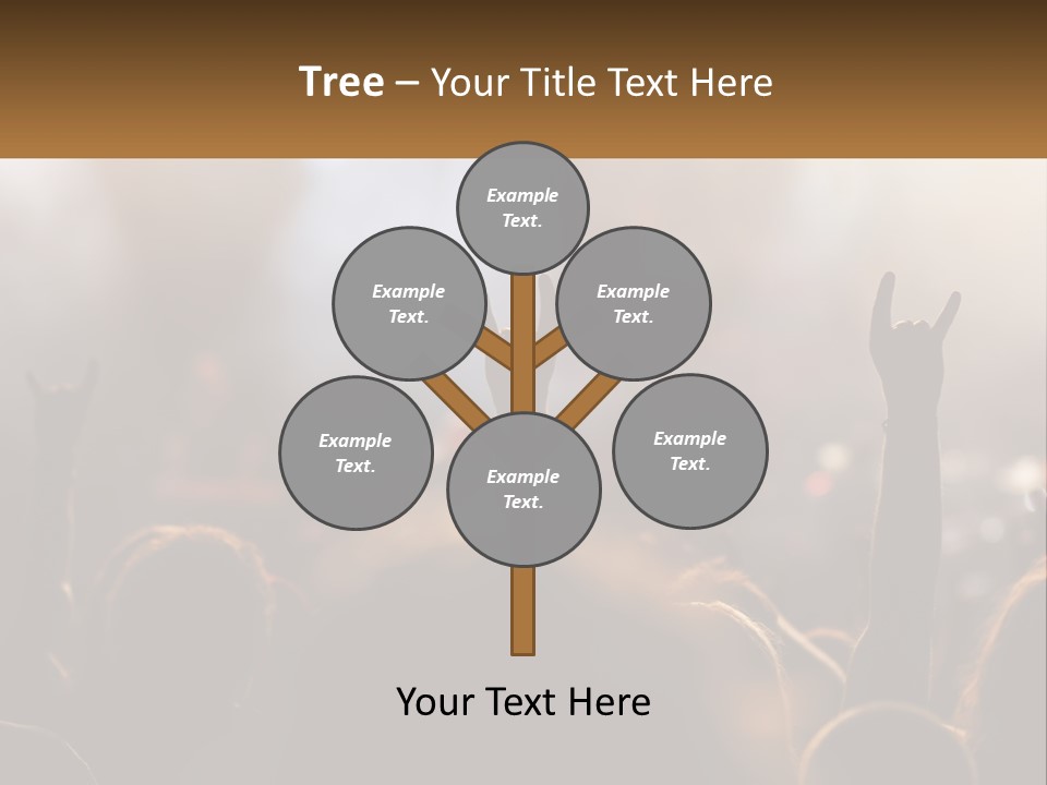 A Crowd Of People At A Concert Raising Their Hands PowerPoint Template