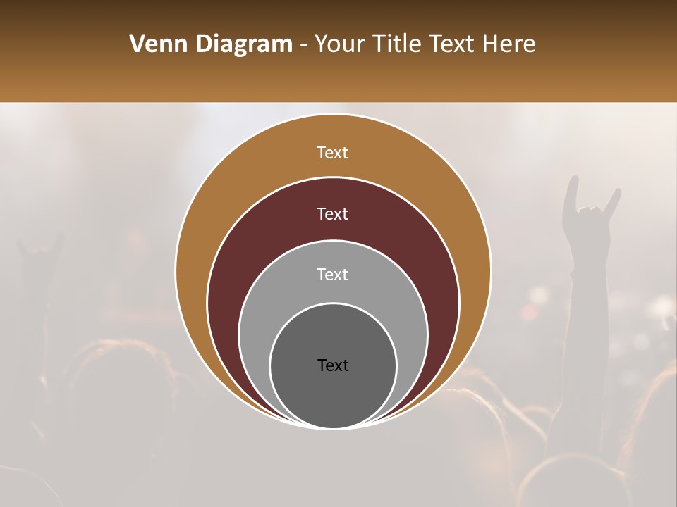 A Crowd Of People At A Concert Raising Their Hands PowerPoint Template