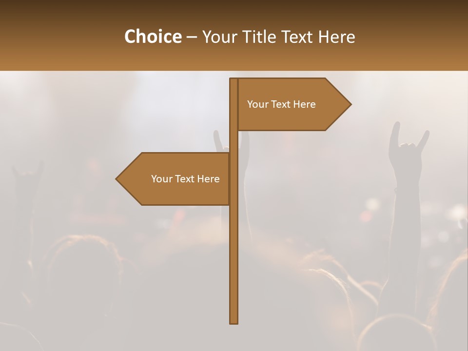 A Crowd Of People At A Concert Raising Their Hands PowerPoint Template