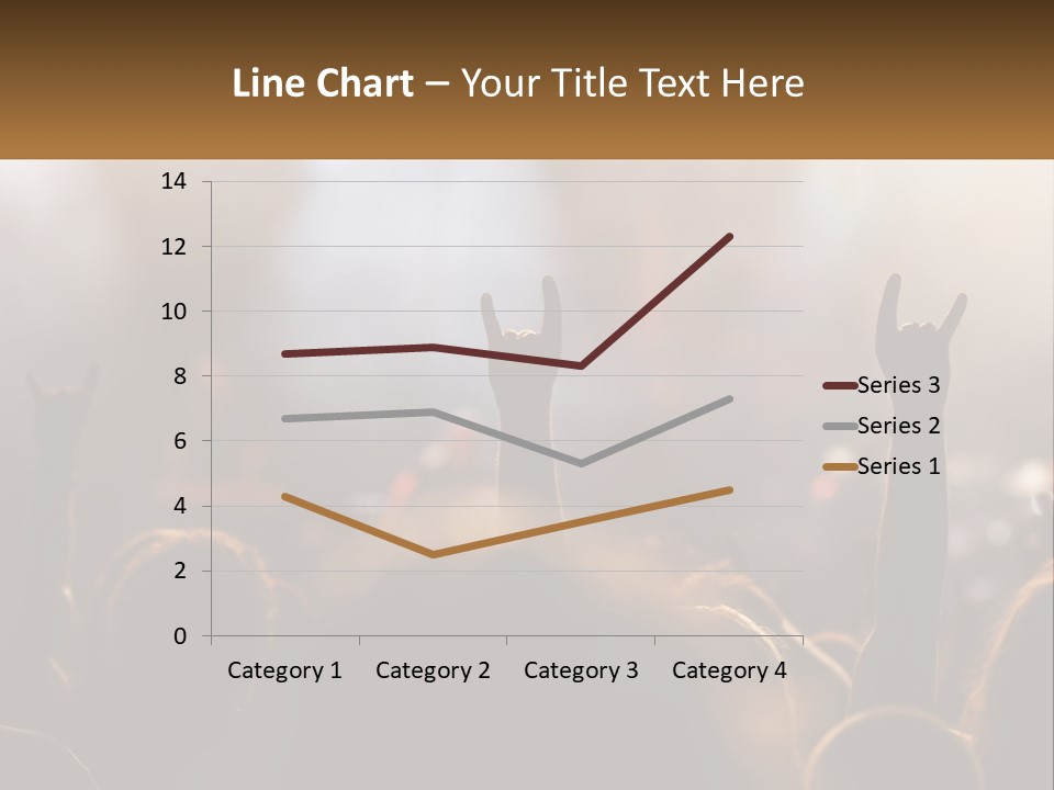 A Crowd Of People At A Concert Raising Their Hands PowerPoint Template