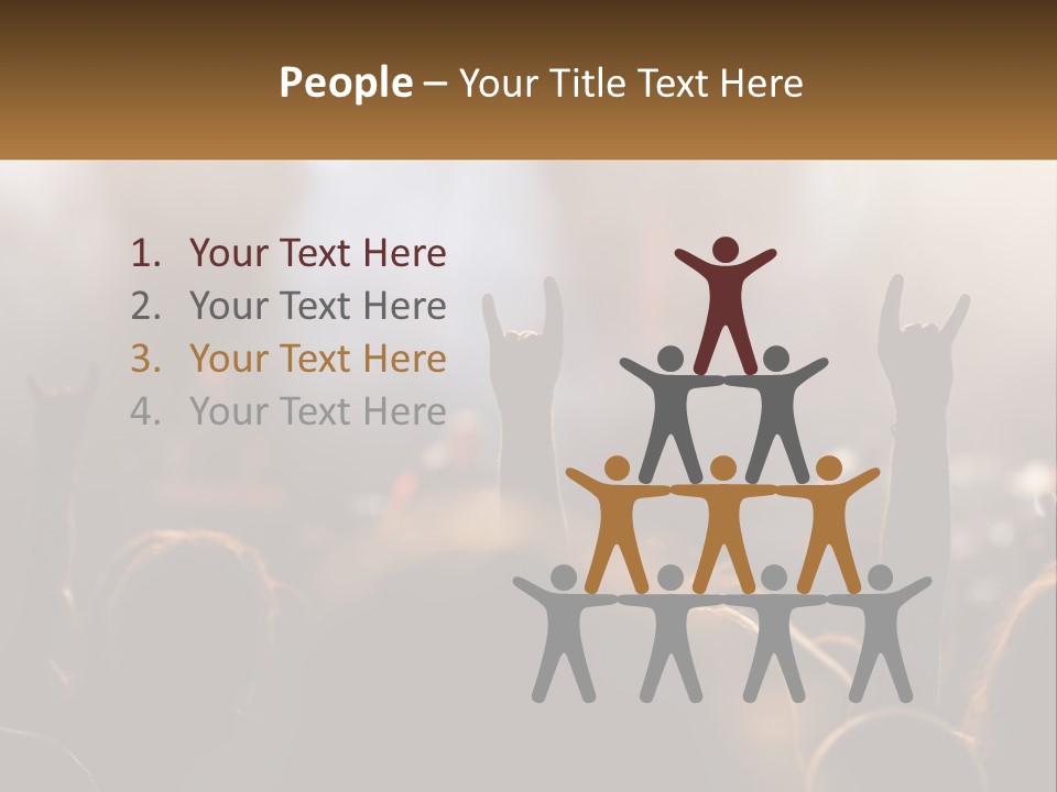 A Crowd Of People At A Concert Raising Their Hands PowerPoint Template