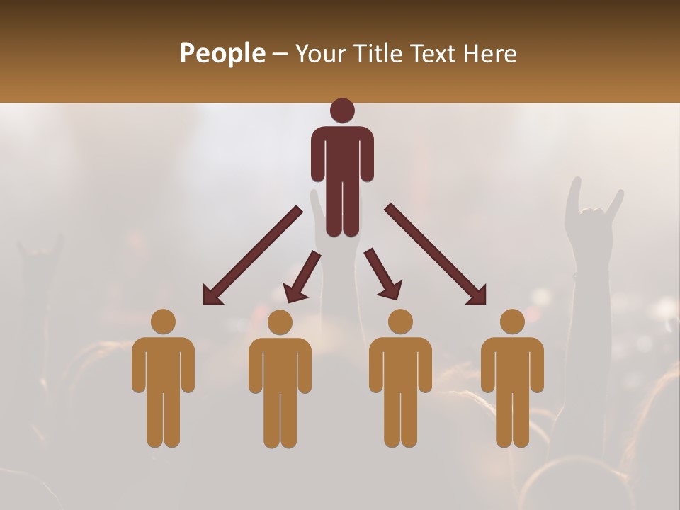A Crowd Of People At A Concert Raising Their Hands PowerPoint Template