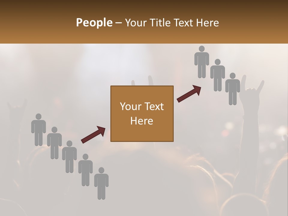 A Crowd Of People At A Concert Raising Their Hands PowerPoint Template