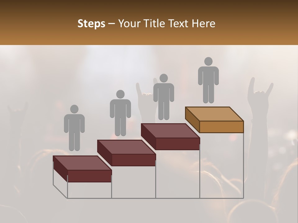 A Crowd Of People At A Concert Raising Their Hands PowerPoint Template