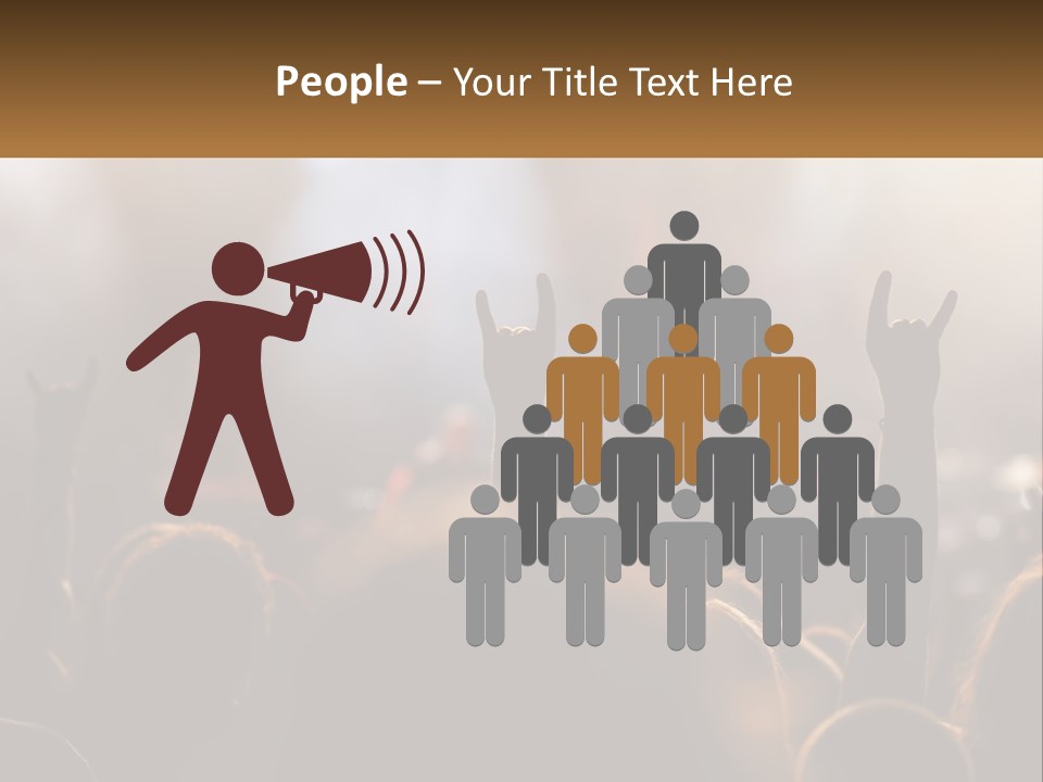 A Crowd Of People At A Concert Raising Their Hands PowerPoint Template