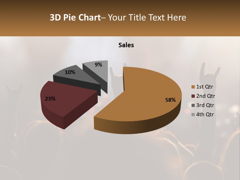 A Crowd Of People At A Concert Raising Their Hands PowerPoint Template