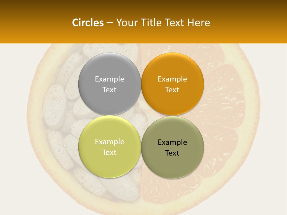 An Orange Slice With Pills In The Middle Of It PowerPoint Template