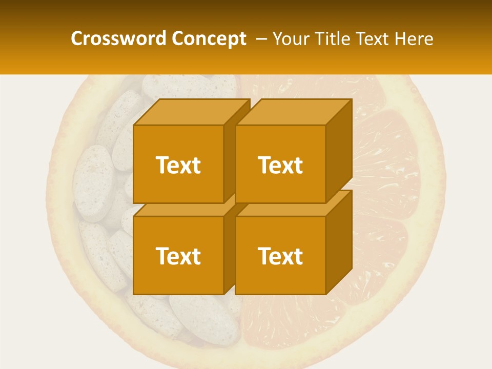 An Orange Slice With Pills In The Middle Of It PowerPoint Template
