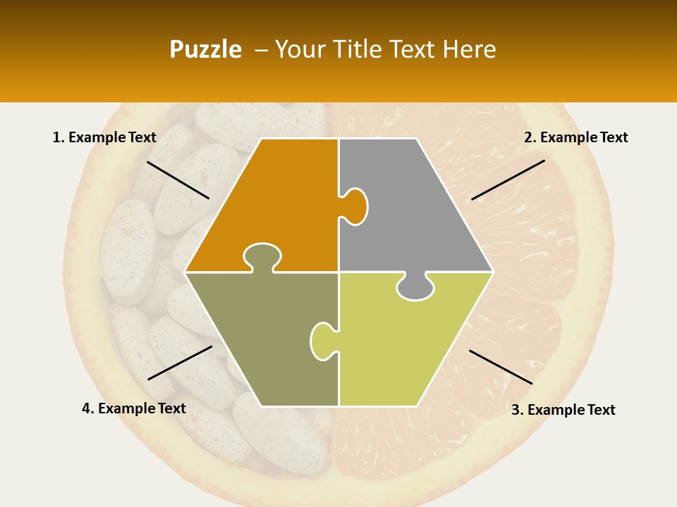 An Orange Slice With Pills In The Middle Of It PowerPoint Template