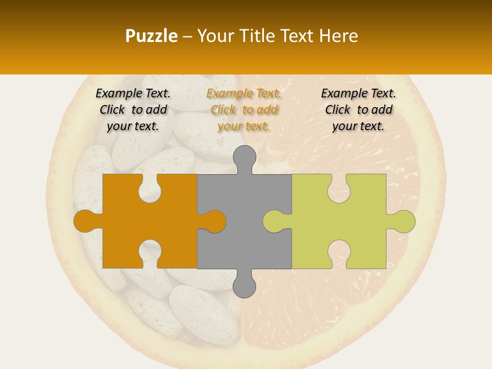 An Orange Slice With Pills In The Middle Of It PowerPoint Template