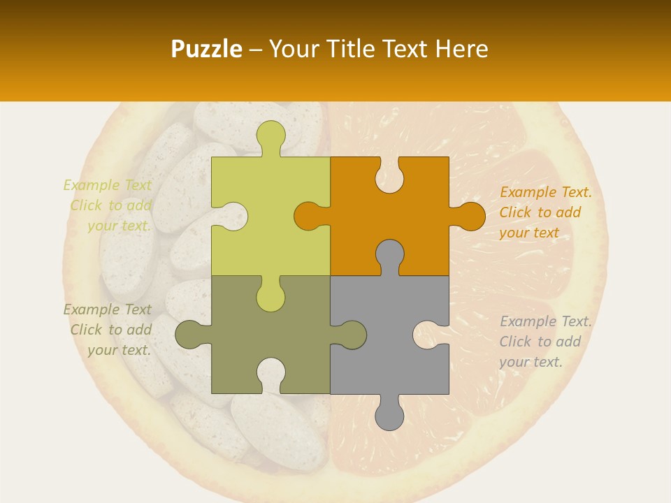 An Orange Slice With Pills In The Middle Of It PowerPoint Template