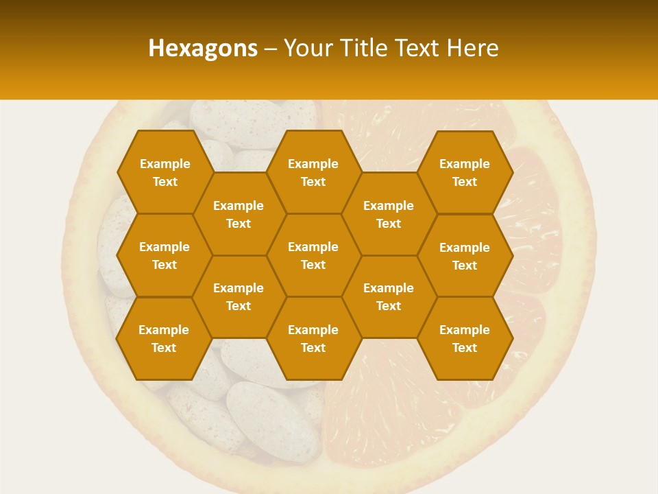 An Orange Slice With Pills In The Middle Of It PowerPoint Template