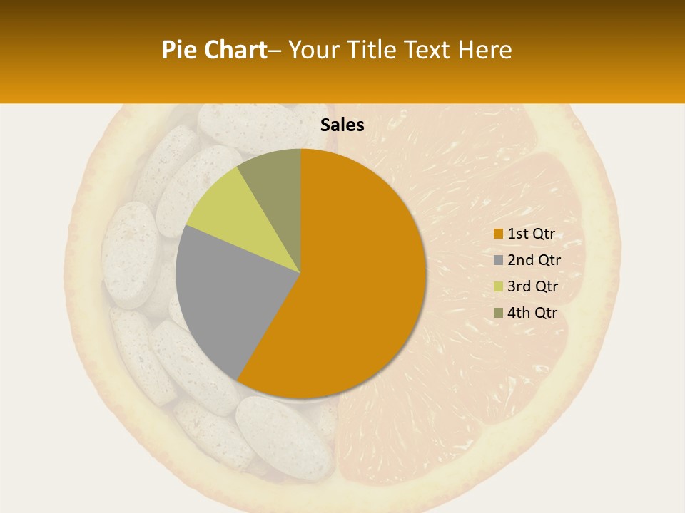 An Orange Slice With Pills In The Middle Of It PowerPoint Template