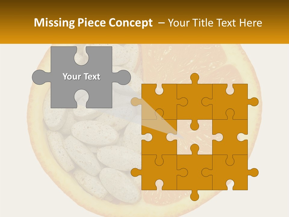 An Orange Slice With Pills In The Middle Of It PowerPoint Template