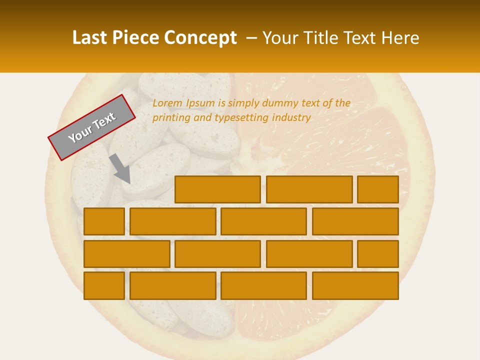 An Orange Slice With Pills In The Middle Of It PowerPoint Template