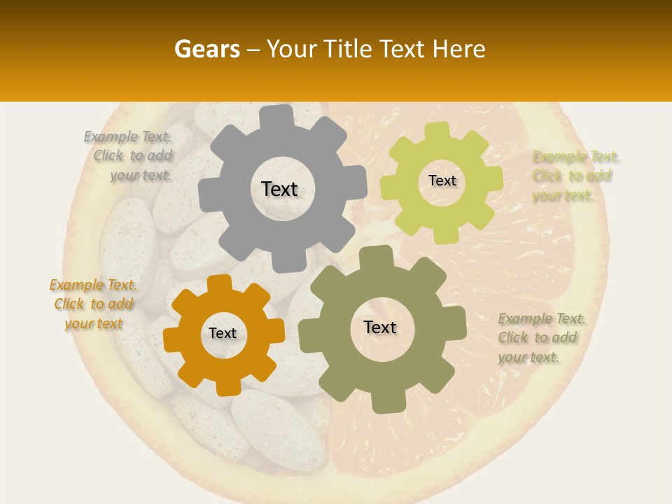 An Orange Slice With Pills In The Middle Of It PowerPoint Template