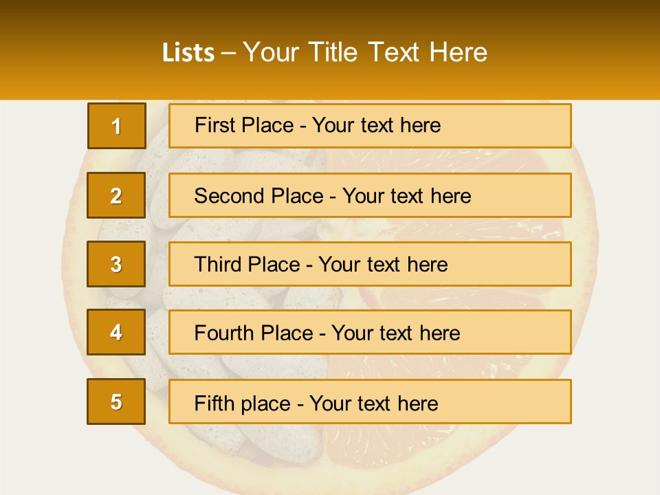 An Orange Slice With Pills In The Middle Of It PowerPoint Template