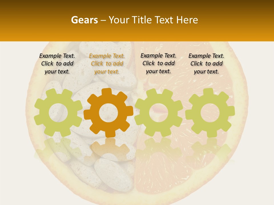 An Orange Slice With Pills In The Middle Of It PowerPoint Template