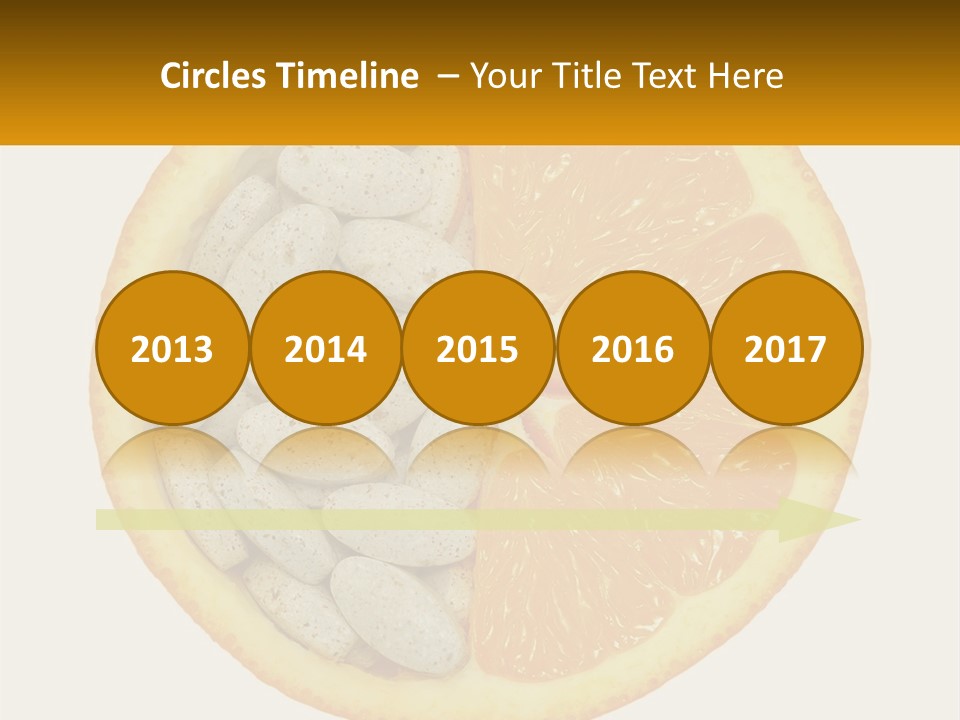 An Orange Slice With Pills In The Middle Of It PowerPoint Template