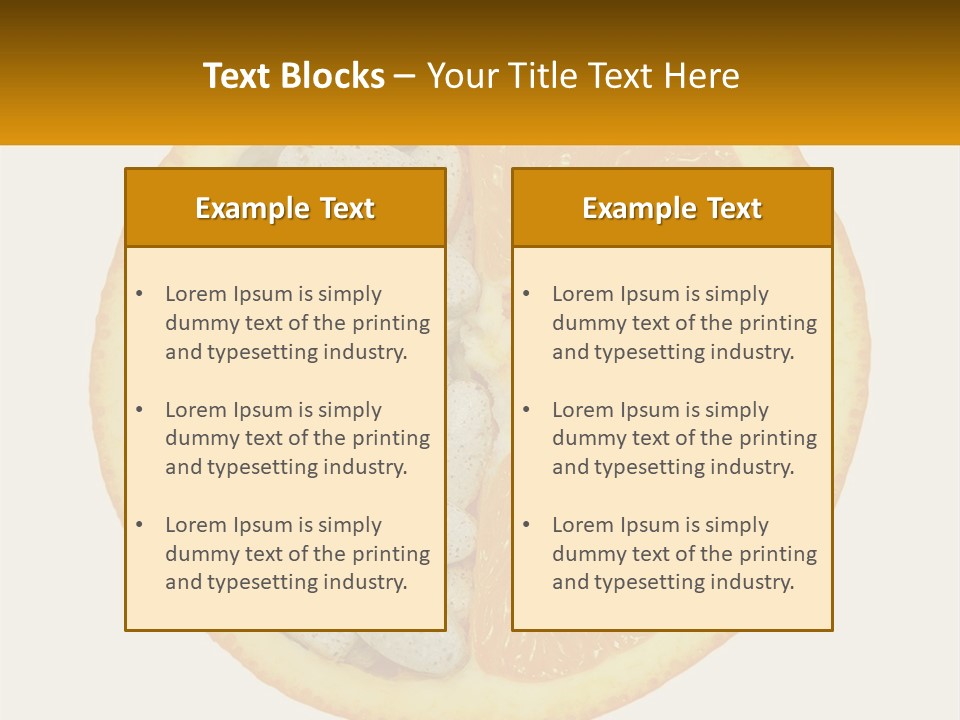 An Orange Slice With Pills In The Middle Of It PowerPoint Template