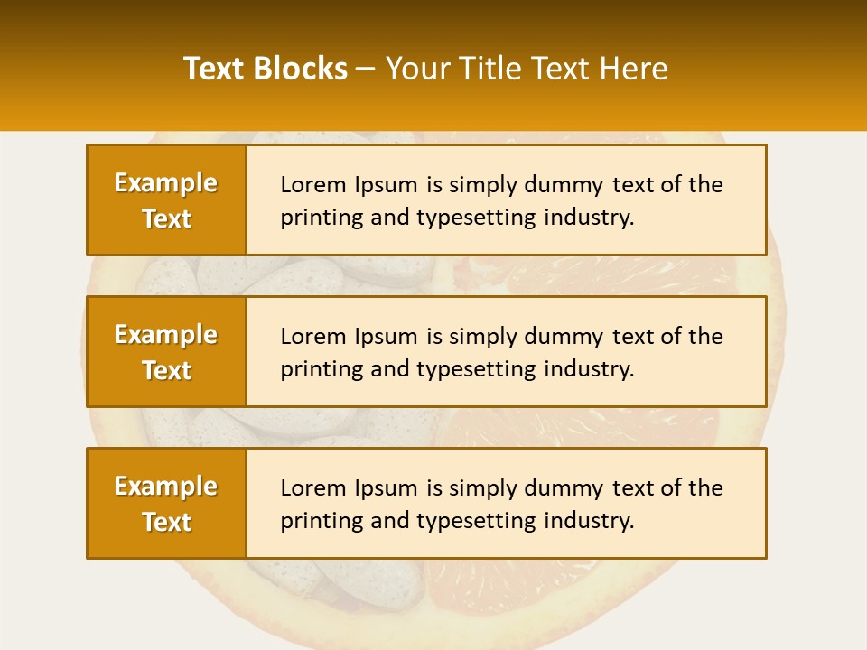 An Orange Slice With Pills In The Middle Of It PowerPoint Template