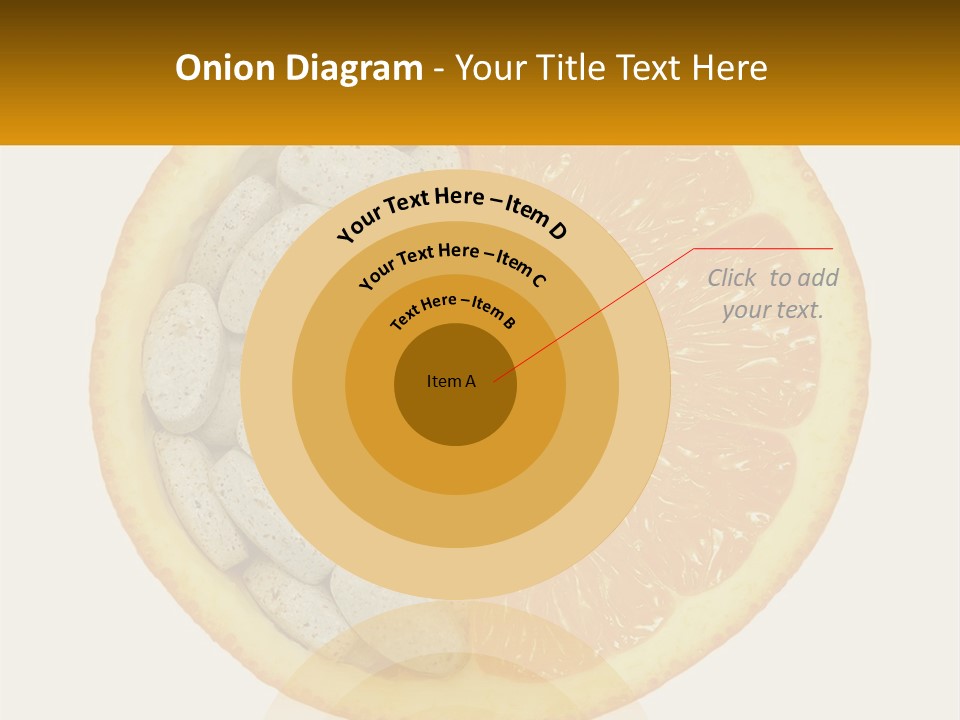 An Orange Slice With Pills In The Middle Of It PowerPoint Template