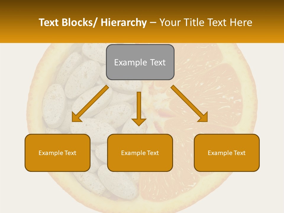 An Orange Slice With Pills In The Middle Of It PowerPoint Template