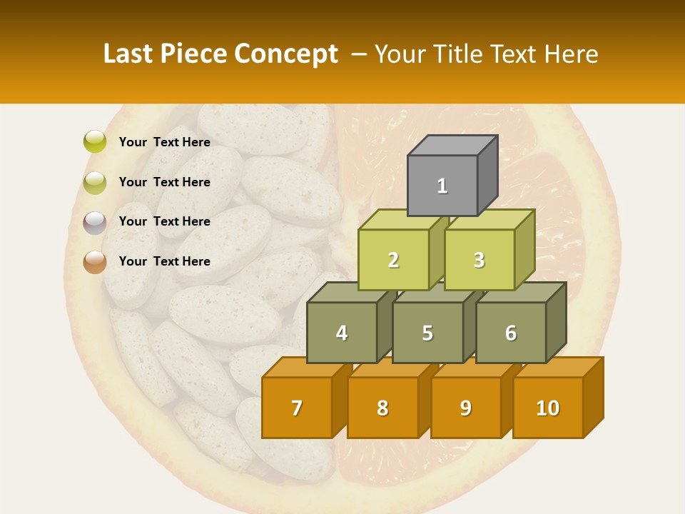 An Orange Slice With Pills In The Middle Of It PowerPoint Template