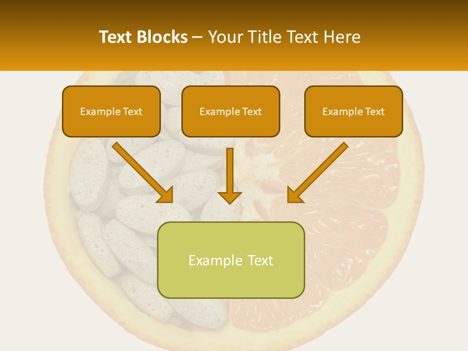 An Orange Slice With Pills In The Middle Of It PowerPoint Template