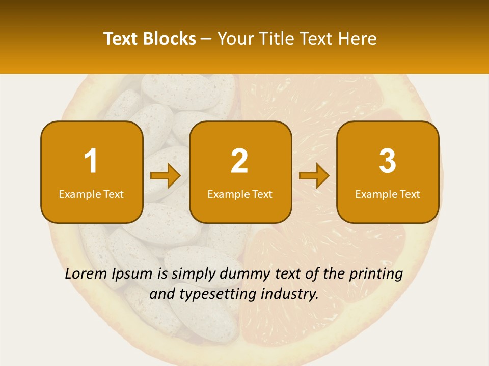 An Orange Slice With Pills In The Middle Of It PowerPoint Template
