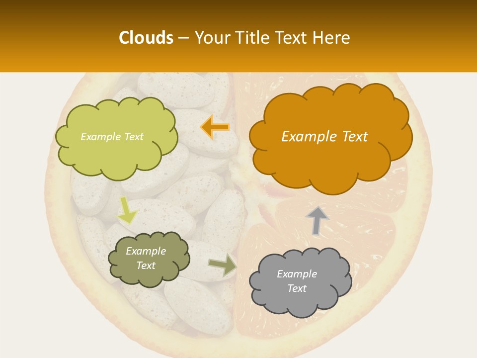 An Orange Slice With Pills In The Middle Of It PowerPoint Template