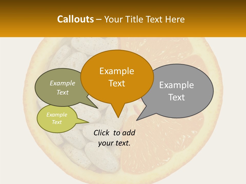 An Orange Slice With Pills In The Middle Of It PowerPoint Template