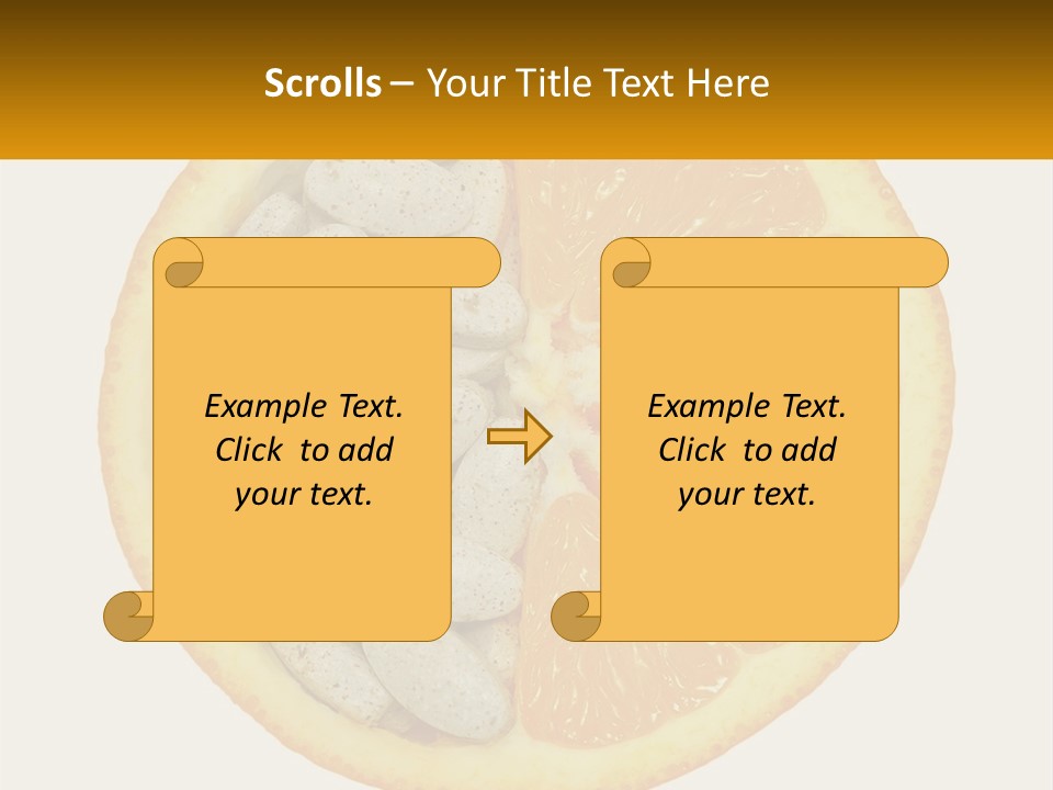 An Orange Slice With Pills In The Middle Of It PowerPoint Template
