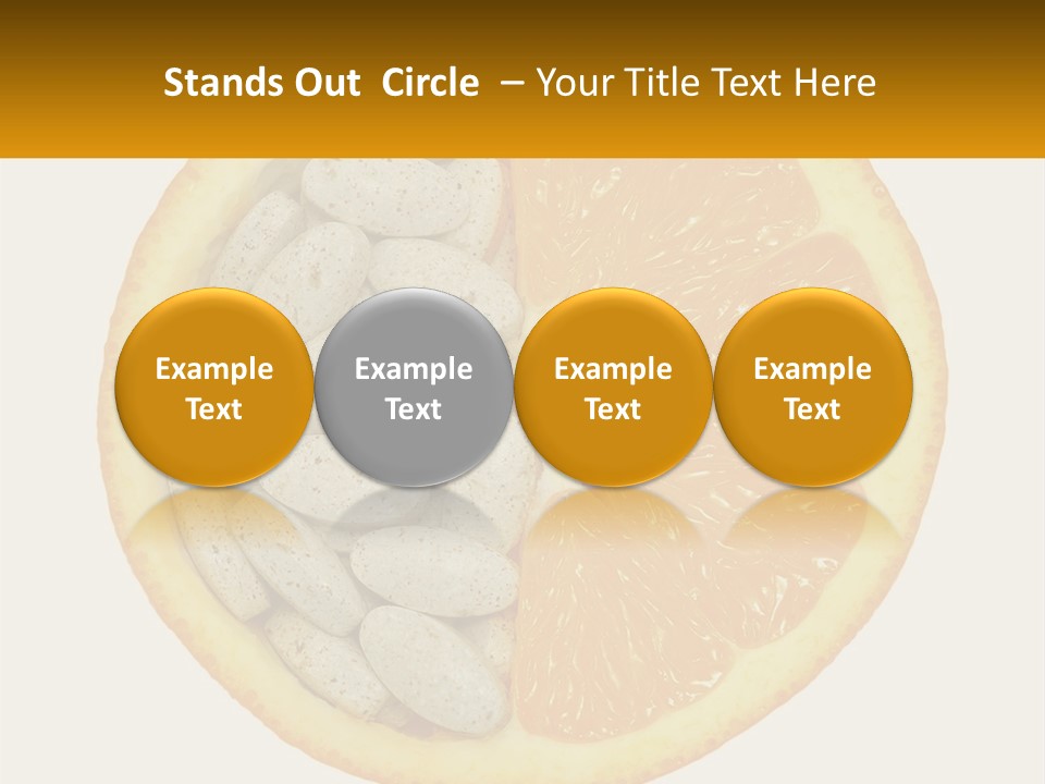 An Orange Slice With Pills In The Middle Of It PowerPoint Template
